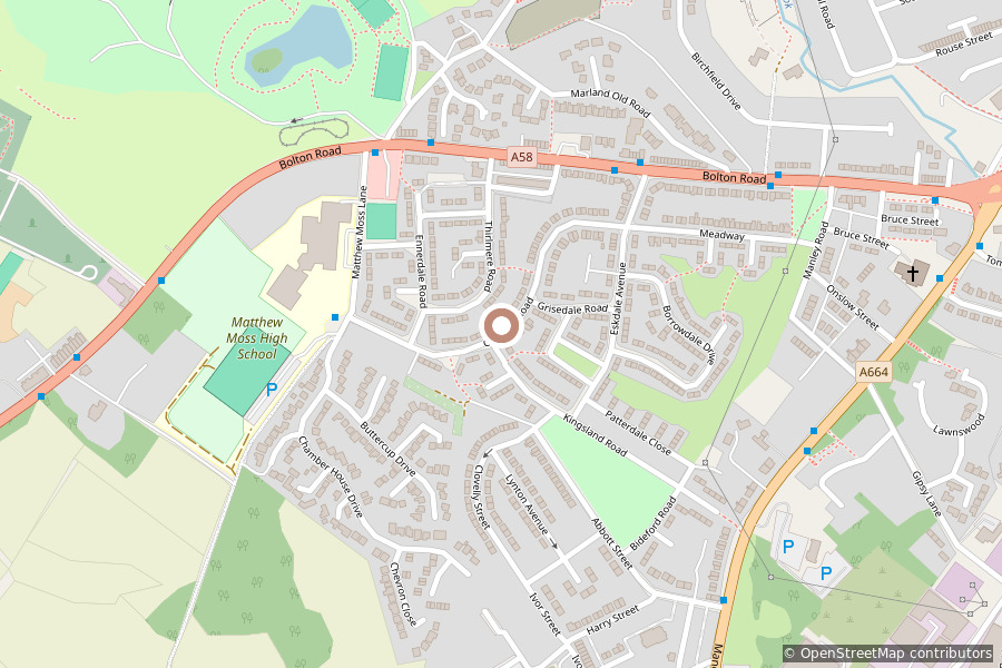 Map showing 45 Crescent Road, Rochdale OL11 3LG